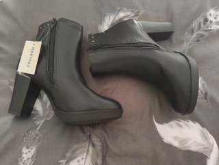 Botines negros piel tacón Marypaz talla 36