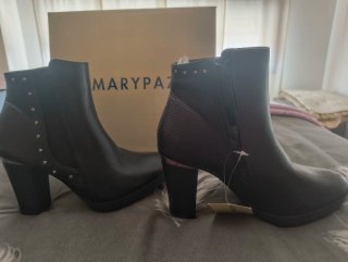 Botines negros piel tacón Marypaz talla 36