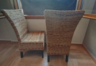 Conjunto de 4 sillas de fibra tejida