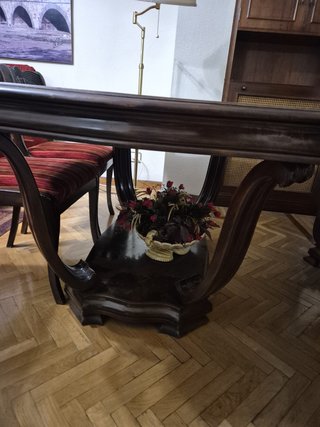 Mesa comedor antigua nogal ebanista