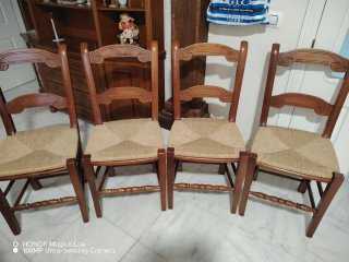 Juego de 4 sillas de enea