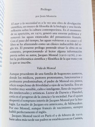 El Azar y la necesidad, Jacques Monod