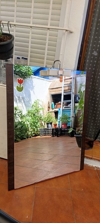Mueble de baño madera y espejo