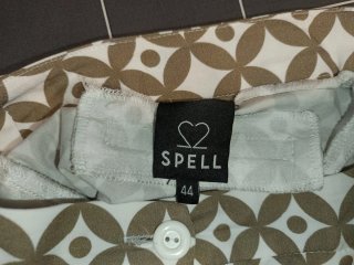 Pantalones estampados beige y blanco