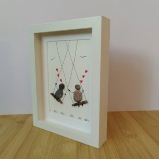 Cuadro de piedras y madera 30 x40 ikea