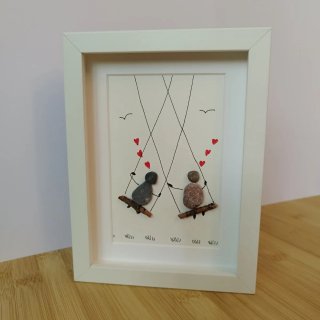Cuadro de piedras y madera 30 x40 ikea