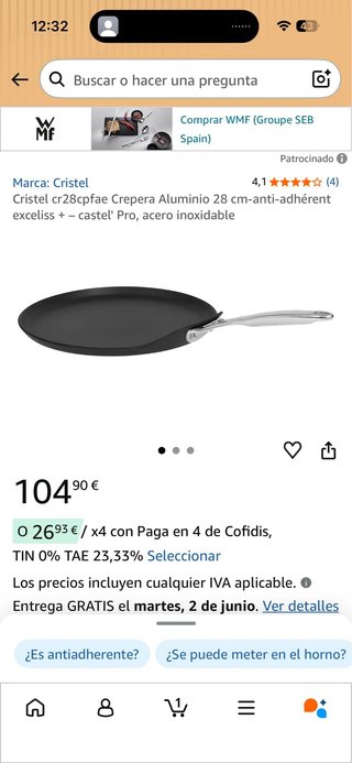 Crepera sartén Cristel