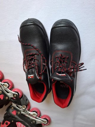 Zapatos de seguridad Protexion negros y rojos