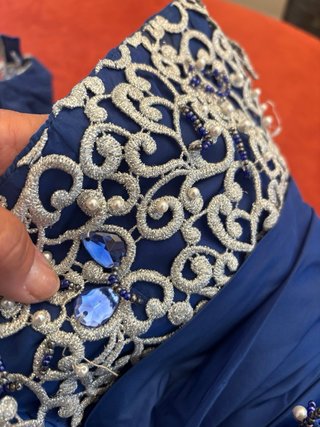 Abito cerimonia/18 anni + scarpe blu/argento