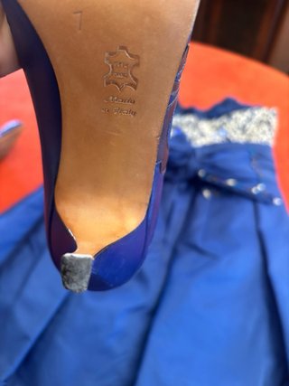 Abito cerimonia/18 anni + scarpe blu/argento