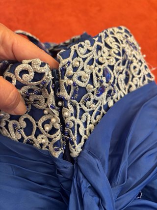 Abito cerimonia/18 anni + scarpe blu/argento