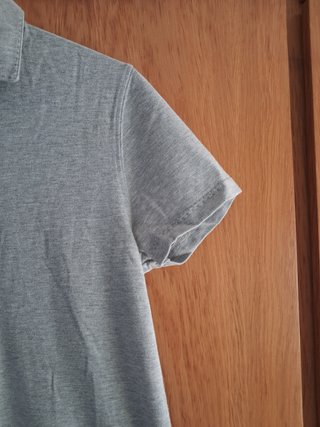 Polo Massimo Dutti de manga corta gris jaspeado