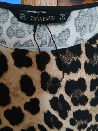 Blusa Zara Estampado Leopardo nueva 40/44