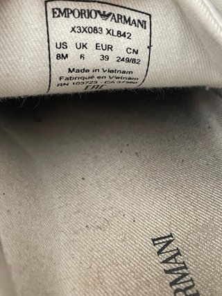 Zapatillas Emporio Armani Talla 39 Gris/Blanco