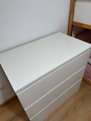 Cómoda MALM 3 cajones IKEA blanca