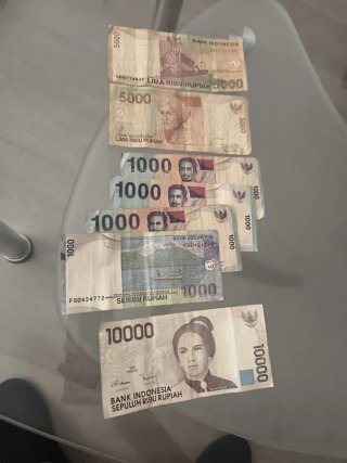 Lote Billetes Rupiah Indonesia 1000, 5000, 10000