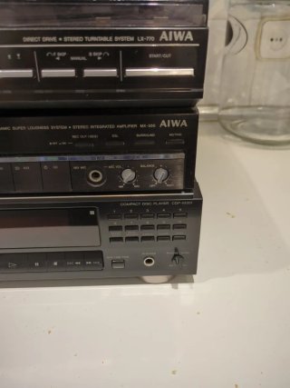 Cadena Hi-Fi Aiwa y Sony Negra