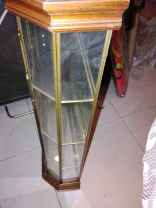 Vitrina expositora Vintage madera y cristal