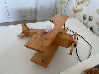 Lámpara Avión Madera Infantil Vintage