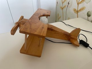 Lámpara Avión Madera Infantil Vintage