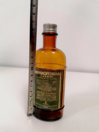 Frasco Farmacia Hispanofedrina Antiguo Años 40