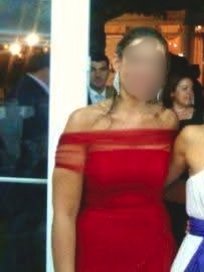 Vestido de fiesta rojo, marca Aire Barcelona