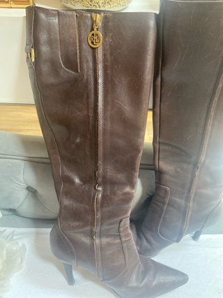 Botas altas Ralph Lauren cuero marrones