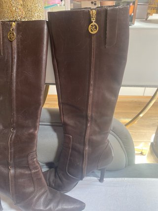 Botas altas Ralph Lauren cuero marrones