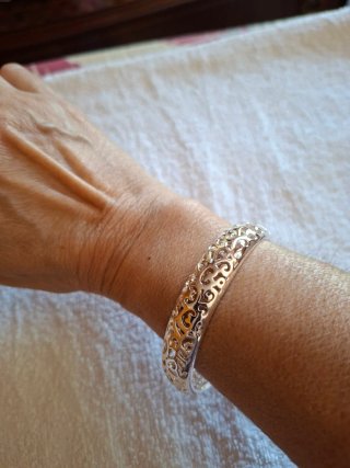 Pulsera brazalete labrado plata 925
