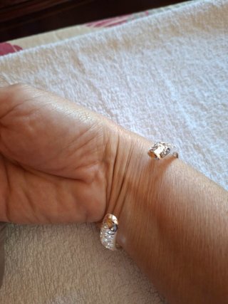 Pulsera brazalete labrado plata 925
