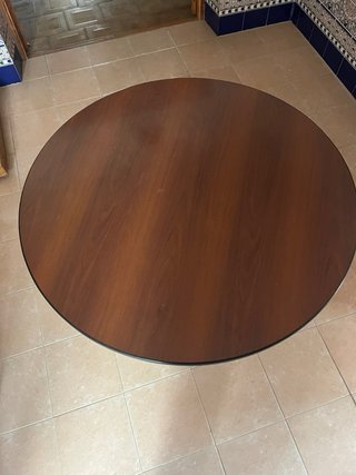 Mesa redonda madera y metal