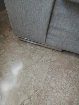 Sofá de 2 plazas tela beige/gris