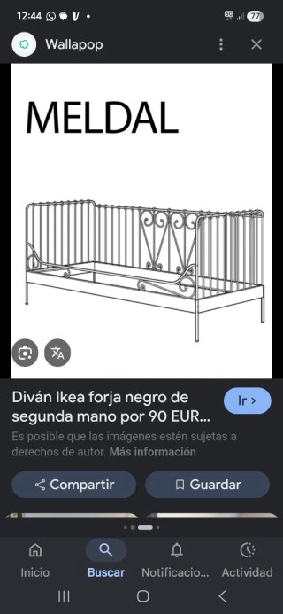 Diván Ikea forja negro