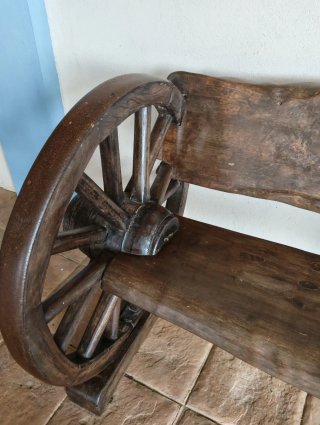 Banco rústico madera maciza Gran tamaño( 1,65m)