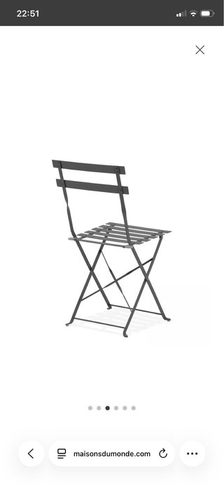 4 Sillas Plegables Metal Gris
