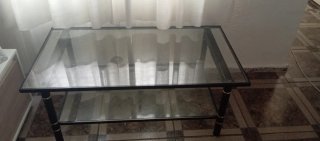 Mesa de centro elevable cristal y metal
