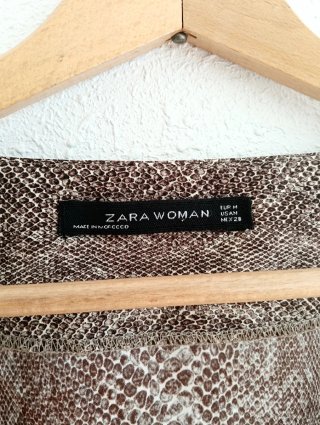 Vestido Zara estampado print animal Talla M