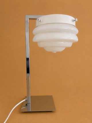 Candeeiro de Mesa Vintage Prata e Branco
