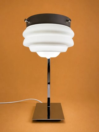 Candeeiro de Mesa Vintage Prata e Branco
