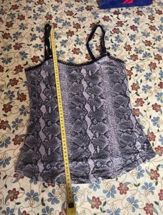 Top elasticizzato stampa pitone taglia M