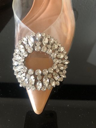 Zapatos Zara Beige/Plata con Pedrería