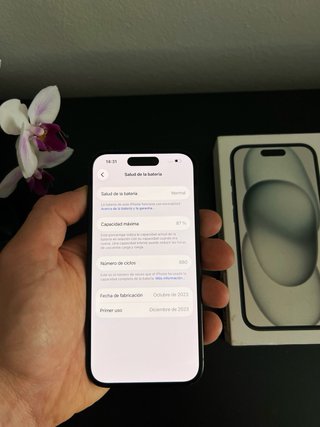 iPhone 15 128GB Black - Batería 87%