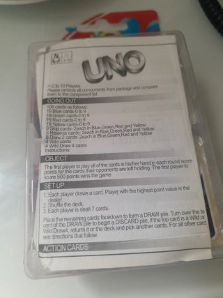 UNO Cartas Transparentes Impermeáveis