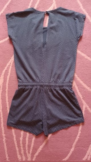 Macacão Azul Bolinhas Verão