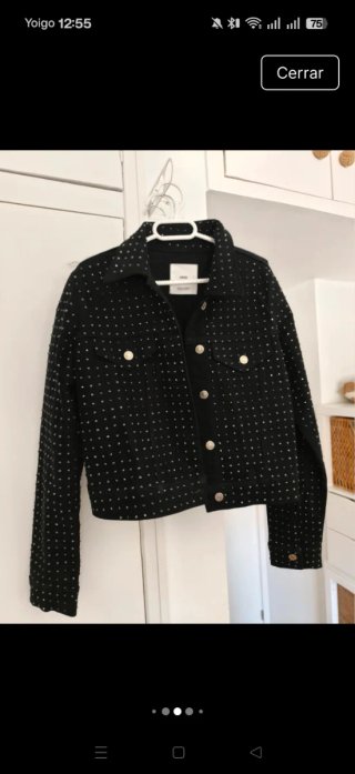 Chaqueta vaquera negra Mango tachuelas