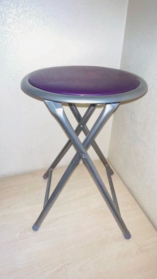 Taburete Plegable Morado y Plateado