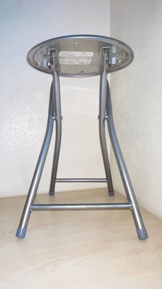 Taburete Plegable Morado y Plateado