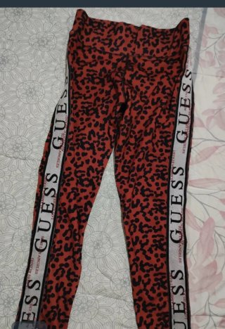 Leggings Guess Los Ángeles leopardo rojo monogram