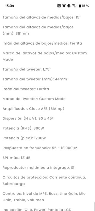 Altavoz LD Systems Play 15A Negro.