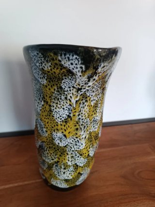 JARRA Y 6 VASOS CERAMICA VINTAGE